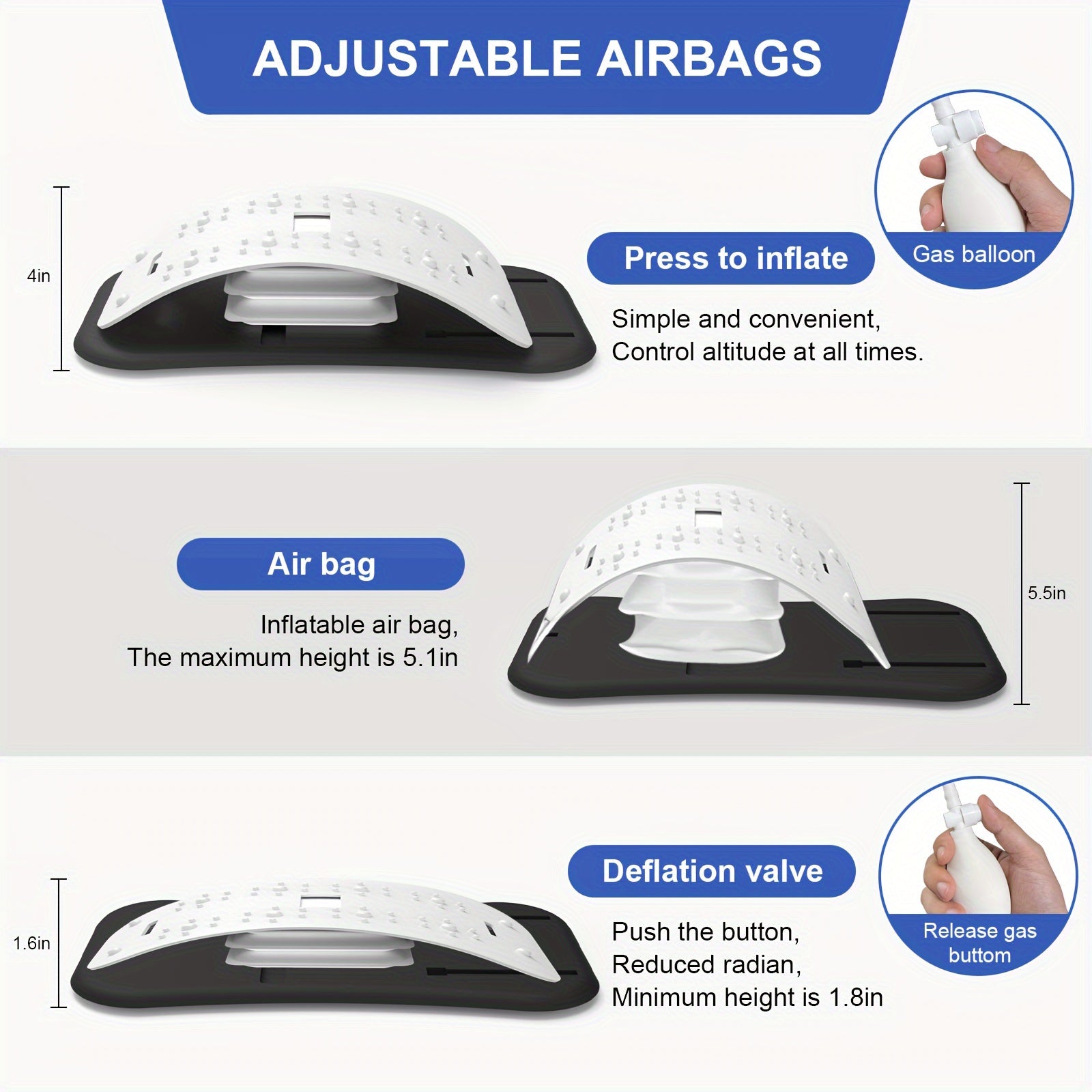 NNETM Back Stretcher & Massager - Relieve Sciatica & Fibromyalgia Pain(White)